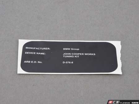 ES#1885163 - 01292167664 - HOMOLOGATION LABEL - Genuine MINI - MINI