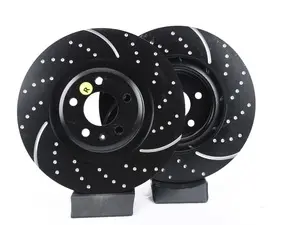 Front GD Sport Slotted & Dimpled Brake Rotors - Pair (345x30)