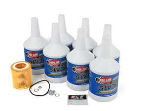 ES#3426564 - N54OCIrlKT - Redline Oil Change Kit / Inspection I - Includes seven quarts of Redline 5w-30 synthetic engine oil, Hengst oil filter and new drain plug - Assembled By ECS - BMW