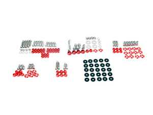 ES#3570593 - ESSVWMK7GTIRED - ZSPEC Essentials Dress-Up Fastener Kit - Gloss Red - 161 piece kit featuring stainless steel fasteners and billet aluminum beauty washers - ZSPEC Design - Volkswagen