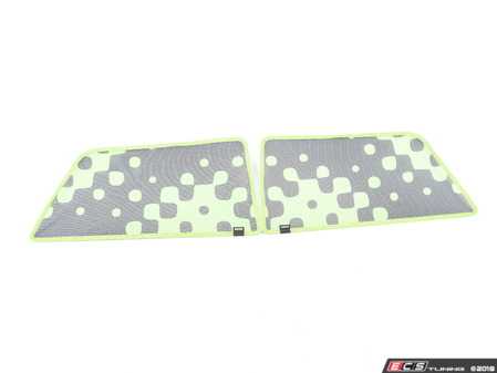 ES#2714997 - 51462353833 - Sun Blind Side Windows Vivid Green - Pair - Covers the interior side rear windows - Genuine MINI - MINI