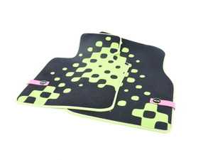 ES#2714986 - 51472354170 - Front Carpet Factory Floor Mats Set Vivid Green - Priced As Set  - Replace or upgrade to factory MINI mats - Genuine MINI - MINI