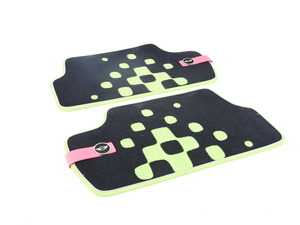 ES#2715099 - 51472354177 - Rear Carpet Factory Floor Mats Set Vivid Green - Priced As Set  - Replace or upgrade to factory MINI mats - Genuine MINI - MINI