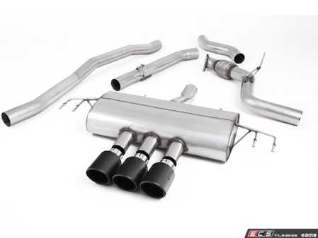 ES#3638729 - SSXHO250 - Milltek Cat-Back Exhaust System - Non-Resonated  - Stainless 3.0" Cat-Back exhaust system With Triple Jet-100 Carbon Trims - Milltek Sport - Volkswagen