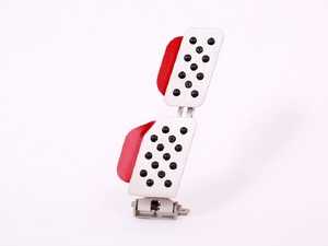 ES#2839251 - A122SLVRED - Adjustable Gas Pedal - Silver Pedal / Red Extensions - Dramatically improve heel and toe driving - Rennline - Porsche