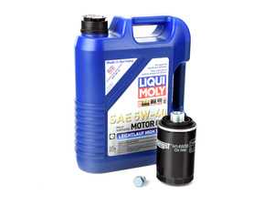 ES#2817348 - 2332KT7 - Premium Oil Service Kit  - Includes Hengst oil filter and LIQUI MOLY Leichtlauf High Tech 5w-40 oil - Assembled By ECS - Audi