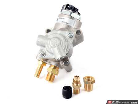 ES#3612392 - 06f127025kKT -  B7 A4 2.0T High Pressure Fuel Pump Replacement Kit - Includes fuel pump and necessary adapter fittings to swap in an updated style HPFP (barbed fitting) into your original banjo fuel line setup - Assembled By ECS - Audi
