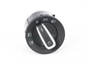ES#2898634 - 3C8941431CXSH - Standard European Headlight Switch - Brushed Trim - Controls headlights, parking lights, front fog lights, and rear fog lights - Vemo - Volkswagen