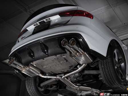 ES#3619908 - 008553ecs01KT - Audi B8/8.5 S4 Valved Exhaust System - Resonated With 4" Chrome Swivel Tips - ECS evolutionary design and manufacturing, blending with raw emotion, desire and passion, creating a truly unique driving experience - ECS - Audi