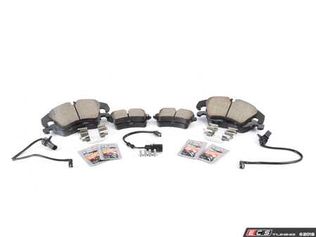 ES#3618301 -  025997ecs0617kt - Performance Front & Rear Brake Service Kit - Featuring ECS V5 Cross Drilled & Slotted rotors and ECS DD23 Daily Driver ceramic pads - Assembled By ECS - Audi