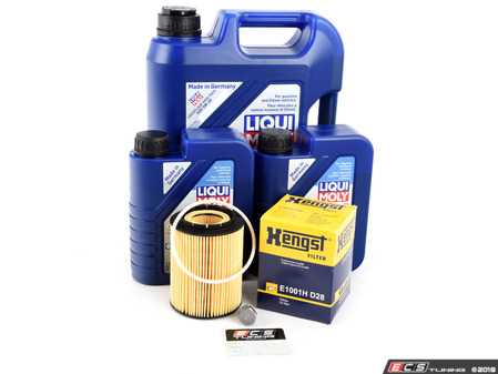 ES#2785029 - VR612VOILKT3 - Liqui Moly Leichtlauf Oil Service Kit (5w-40) - Includes Hengst filter and Liqui Moly Leichtlauf High Tech A40 Spec oil - Assembled By ECS - Audi Volkswagen Porsche