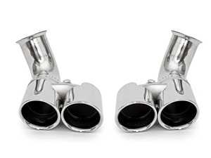 ES#3627074 - FSPOR996QDTLP - Deluxe Quad Style Tips - Polished Chrome - Fits Stock (non-PSE) and Fabspeed Exhaust Systems - Fabspeed - Porsche