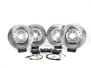 ES#3448773 - 34112284969KT6 - Front and Rear Performance Brake Service Kit - When stock braking performance just won't do - includes brand new OE rotors with Hawk HPS 5.0 brake pads - Assembled By ECS - BMW