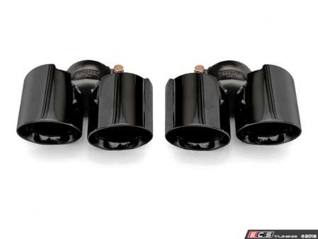 ES#3627129 - FSPOR9972QDTB - Deluxe Quad Style Tips - Satin Black - Fits Stock (non-PSE) and Fabspeed Exhaust Systems - Fabspeed - Porsche
