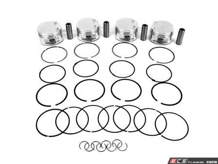 ES#3612517 - 284779 - JE Performance Forged Piston Set  - Includes rings, wrist pins, and pin locks - 82.5mm bore +.5mm overbore, 10.38:1 CR, 92.8mm stroke (stock) - JE Piston - Audi Volkswagen