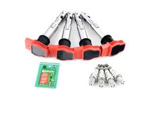 ES#3647278 - bkr7eixktKT - Ignition Service Kit - Includes four Original Equipment red coil packs and four NGK iridium spark plugs (BKR7EIX - Factory heat range) - Assembled By ECS - Audi Volkswagen