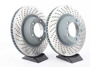 ES#3514226 - 99735240502KT3 - Rear Brake Rotors - Pair 13.78" (350mm) - Directional rear axle fitment - Both left and right - Sebro - Porsche