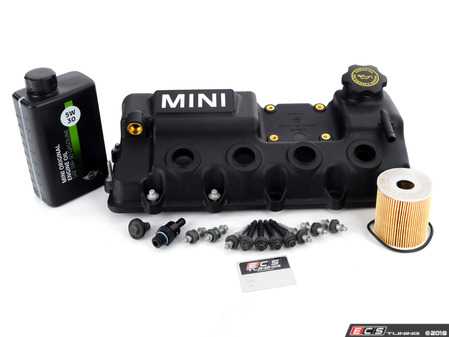 ES#3171100 - 11128658461KT1 - Valve Cover With MINI Label Full Kit - Includes cover, install hardware, vent valve, Oil service kit, and coil pack hardware - Genuine MINI - MINI
