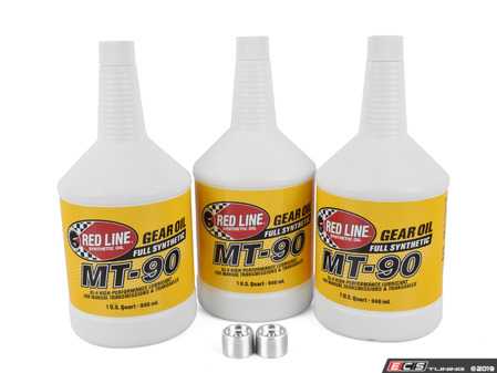 ES#3647785 - n0438092ktKT - Manual Transmission Service Kit - Featuring 3 Quarts of Redline MT-90 fluid & OEM Drain & Fill Plugs to service your transmission. M24x1.5 - Assembled By ECS - Audi Volkswagen