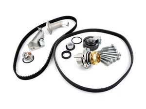 ES#3619107 - 06B198479KT9 - Timing Belt Kit - Ultimate  - Complete kit to service your timing belt, Hepu water pump, and thermostat. Featuring ECS Heavy Duty Cast Aluminum Thermostat Housing! - Assembled By ECS - Audi Volkswagen