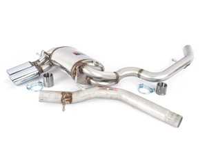ES#3131588 - 8888KT1 - Cat-back System - Non-Resonated  - Complete stainless steel exhaust with dual outlet polished 80mm tips. - Supersprint - Volkswagen
