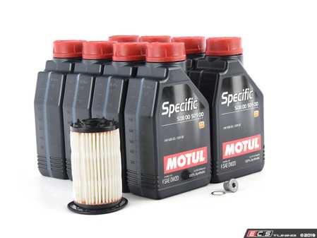 ES#3604823 - 107385KT - Premium Oil Service Kit - Includes Motul Specific 508.00/509.00 0W20 oil, Filter, drain plug, and washer for a complete oil service - Assembled By ECS - Audi