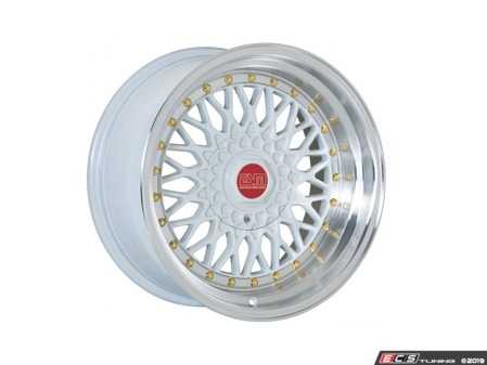 ES#4941348 - ESM-002R-17KT1 - 15" ESM-002R Wheels - Set Of Four - 15x8 ET15 4x100/5x100 57.1CB - White/Machined Lip - ESM Wheels - BMW Volkswagen