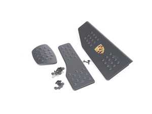 ES#2840348 - P7162101CBLK - Rennline 3-Piece Rubber Grip Pedal Set - Black/Cast Crest - Improve the look of your interior and fine-tune your driving experience - dead pedal accepts Porsche crest (sold separately)! - Rennline - Porsche