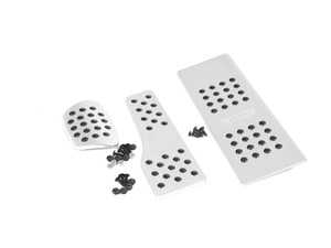 ES#2840380 - P716299SILVER - Rennline 3-Piece Rubber Grip Pedal Set - Silver - Improve the look of your interior and fine-tune your driving experience - Rennline - Porsche