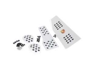 ES#2840323 - P7160101DSLVR - Rennline 4-Piece Rubber Grip Pedal Set - Silver/Domed Crest - Improve the look of your interior and fine-tune your driving experience - dead pedal accepts Porsche crest (sold separately)! - Rennline - Porsche