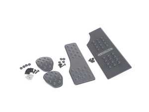 ES#2840343 - P716097BLACK - Rennline 4-Piece Pedal Set - Black - Black finish with rubber grip - includes gas, brake, clutch, and dead pedals - Rennline - MINI