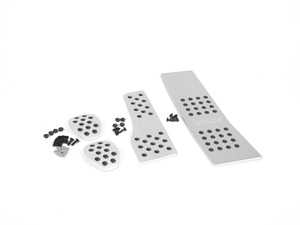 ES#2840342 - P716096SILVER - Rennline 4-Piece Pedal Set - Silver - Silver finish with rubber grip - includes gas, brake, clutch, and dead pedals - Rennline - MINI