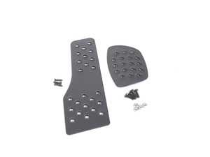 ES#2840251 - P4522BLACK - 2 Piece Pedal Set - Perforated - Black - Adjustable Brake and Dead Pedal - Rennline - Porsche