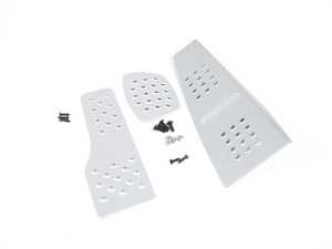 ES#2840250 - P452219SILVER - 3 Piece Pedal Set - Perforated - Silver - Throttle, Brake, and Dead Pedal - Rennline - Porsche