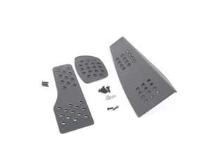 ES#2840249 - P452219BLACK - 3 Piece Pedal Set - Perforated - Black - Throttle, Brake, and Dead Pedal - Rennline - Porsche