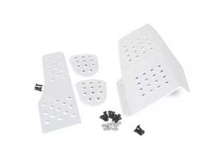 ES#2840242 - P452113SILVER - Rennline 4-Piece Perforated Pedal Set - Silver - Improve the look of your interior and fine-tune your driving experience - Rennline - Porsche