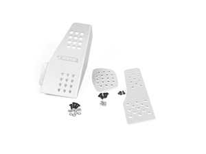 ES#2840234 - P442211SILVER - Rennline 3-Piece Perforated Pedal Set - Silver - Improve the look of your interior and fine-tune your driving experience - Rennline - Porsche