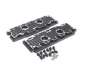ES#2840161 - M13BLKBR - 993 Billet Aluminum Upper Valve Cover Pair - Black / Brushed - Stop oil leaks dead in their tracks and look great doing it - Rennline - Porsche