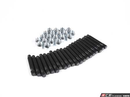 ES#3552559 - LS066060C - Competition Wheel Stud Conversion Kit - Steel Conical Seat Nuts - 60mm Front / 60mm Rear - Set of 20 Black Zinc coated studs and steel conical seat lug nuts - Rennline - Porsche