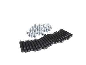 ES#3552551 - LS064545C - Competition Wheel Stud Conversion Kit - Steel Conical Seat Nuts - 45mm Front / 45mm Rear - Set of 20 Black Zinc coated studs and steel conical seat lug nuts - Rennline - Porsche