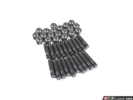 ES#3552546 - LS063545R14 - Competition Wheel Stud Conversion Kit - Steel Ball Seat Nuts - 35mm Front / 45mm Rear - Set of 20 Black Zinc coated studs and steel R14 ball seat lug nuts - Rennline - Porsche