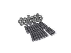 ES#3552544 - LS063535R14 - Competition Wheel Stud Conversion Kit - Steel Ball Seat Nuts - 35mm Front / 35mm Rear - Set of 20 Black Zinc coated studs and steel R14 ball seat lug nuts - Rennline - Porsche