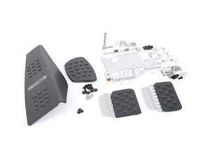 ES#2839378 - A143P6259BLKSLV - 3 Piece Pedal Set - Rubber Grip - Black Pedals / Silver Extensions - Adjustable Throttle, Brake, and Dead Pedal - Rennline - Porsche
