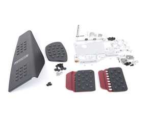 ES#2839377 - A143P6259BLKRED - 3 Piece Pedal Set - Rubber Grip - Black Pedals / Red Extensions - Adjustable Throttle, Brake, and Dead Pedal - Rennline - Porsche
