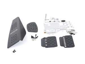 ES#2839376 - A143P6259BLKBLK - 3 Piece Pedal Set - Rubber Grip - Black Pedals / Red Extensions - Adjustable Throttle, Brake, and Dead Pedal - Rennline - Porsche