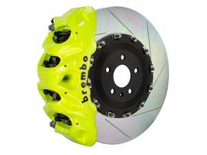 ES#3662287 - 1Q2.9607A7K - Brembo GT Front Big Brake Kit - 2 Piece Slotted Rotors (412x38mm) - Featuring fluo. yellow 8 piston calipers, stainless brake lines, and Brembo Sport brake pads - Brembo - Audi