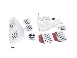 ES#2839368 - A143P6059SLVRED - Rennline (Rev4) - 4PC Pedal Set - Rubber Grip - Porsche - Adjustable Throttle, Brake, Clutch, and Dead Pedal - Rennline - Porsche