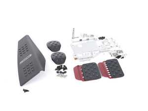 ES#2839353 - A143P6059BLKRED - 4 Piece Pedal Set - Rubber Grip - Black Pedals / Red Extensions - Adjustable Throttle, Brake, Clutch, and Dead Pedal - Rennline - Porsche