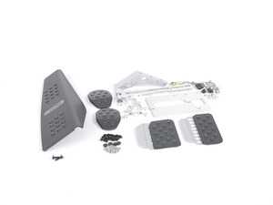 ES#2839282 - A133P6059BLKSLV - 4 Piece Pedal Set - Rubber Grip - Black Pedals / Silver Extensions - Adjustable Throttle, Brake, Clutch, and Dead Pedal - Rennline - Porsche