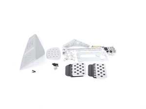 ES#2839271 - A133P2219SLVBLK - 3 Piece Pedal Set - Perforated - Silver Pedals / Black Extensions - Adjustable Throttle, Brake, and Dead Pedal - Rennline - Porsche